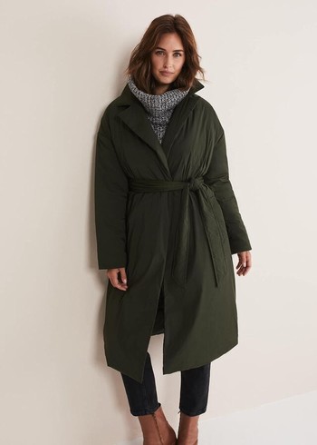 Phase Eight Erin Long Puffer Coats Green Canada | WGNHDM-374